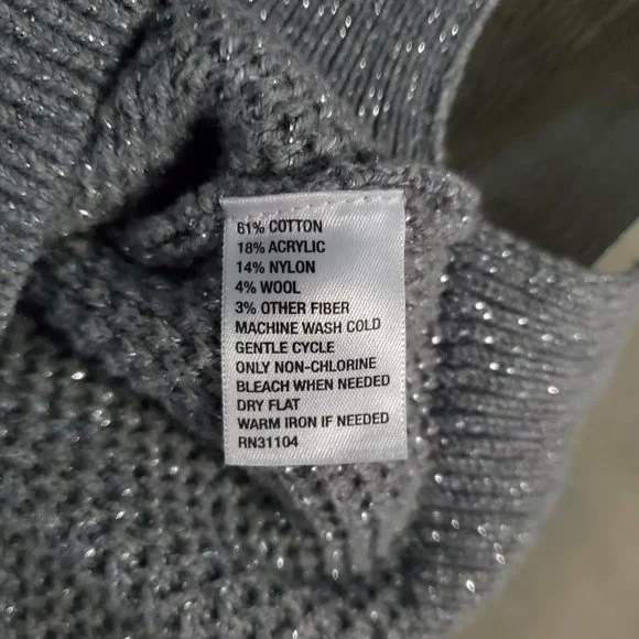 ⛄️ crown & ivy ⛄️ Gray and Silver Metallic Sweater - Picture 15 of 15